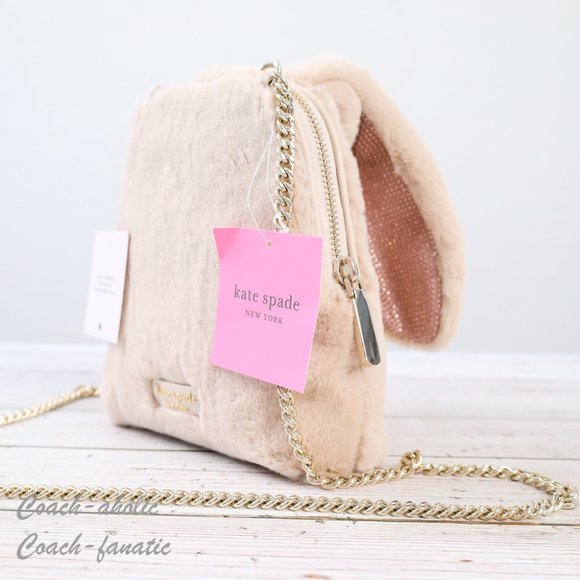 NWT Kate Spade BUNBUN Faux Fur 3D Bunny Rabbit Crossbody with Dust bag - Picture 10 of 13